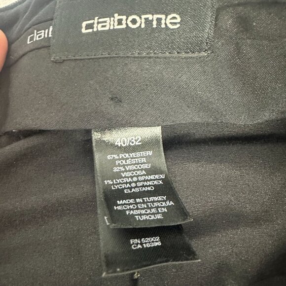 Claiborne Mens Size 40x32 Dress Pants Brown Herringbone Flat Front Pleated - Picture 4 of 5